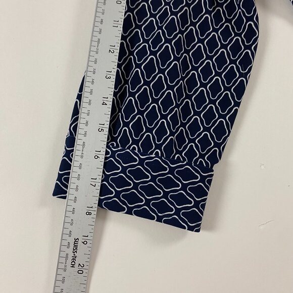 NWT Talbots Shirt Dress Womens Size 2XP Petite Blue Belted Buttons Geometric - Picture 16 of 16